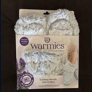Warmies Plush Lavender Scented Slippers - Light Gray
